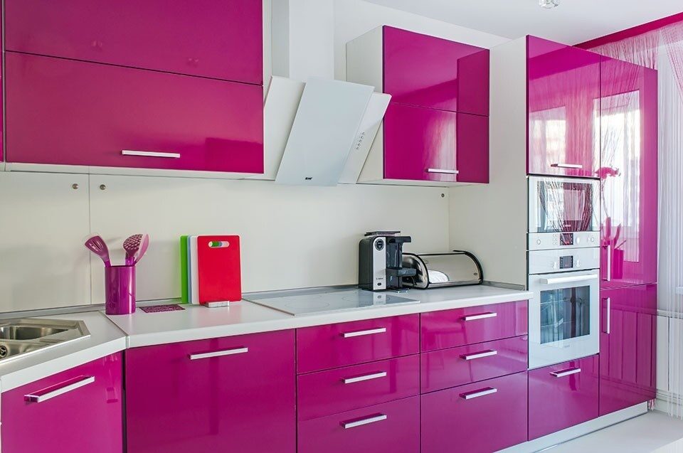 Кухня В Розовом Цвете Фото