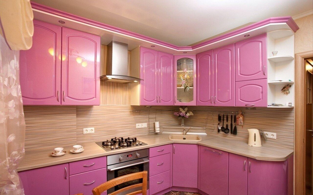 Кухня В Розовом Цвете Фото